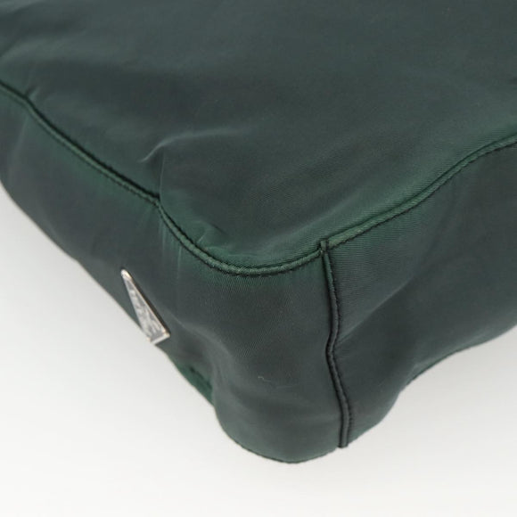 PRADA Shoulder Bag Nylon Green Silver Auth BA11893