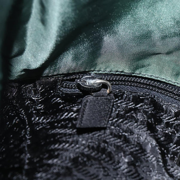 PRADA Shoulder Bag Nylon Green Silver Auth BA11893