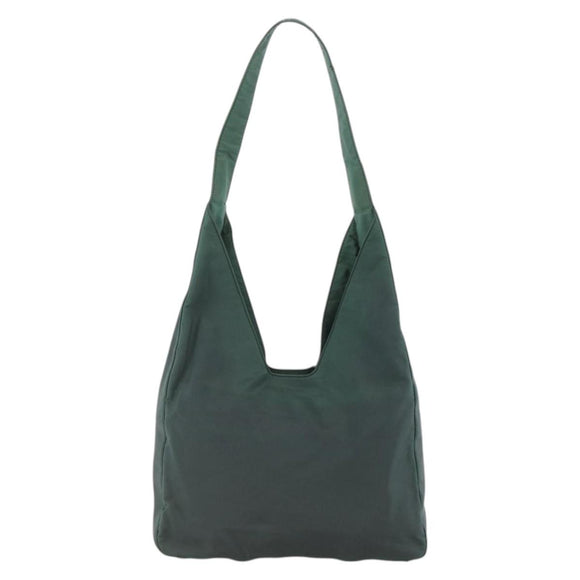 PRADA Shoulder Bag Nylon Green Silver Auth BA11893
