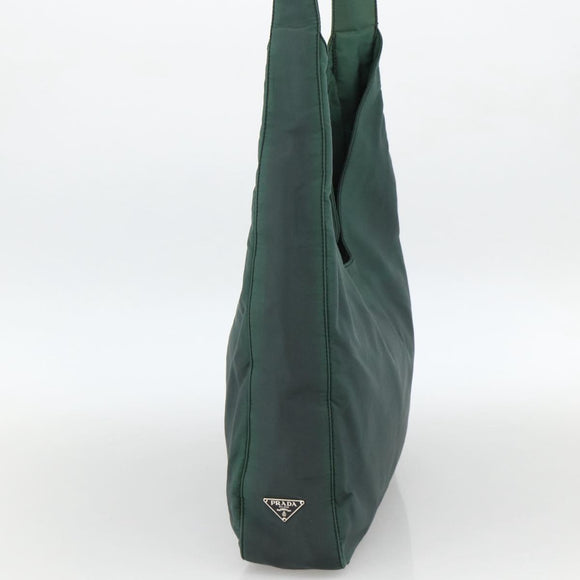 PRADA Shoulder Bag Nylon Green Silver Auth BA11893