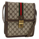 GUCCI GG Supreme Web Sherry Line Shoulder Bag PVC Beige Gold 145857 Auth BA11894-1