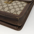 GUCCI GG Supreme Web Sherry Line Shoulder Bag PVC Beige Gold 145857 Auth BA11894-8