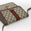 GUCCI GG Supreme Web Sherry Line Shoulder Bag PVC Beige Gold 145857 Auth BA11894-6