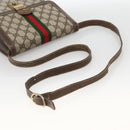 GUCCI GG Supreme Web Sherry Line Shoulder Bag PVC Beige Gold 145857 Auth BA11894-7