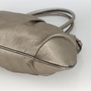 Salvatore Ferragamo Gancini Hand Bag Leather Gold Silver Auth BA11899-9