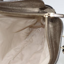 Salvatore Ferragamo Gancini Hand Bag Leather Gold Silver Auth BA11899-19