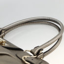 Salvatore Ferragamo Gancini Hand Bag Leather Gold Silver Auth BA11899-14
