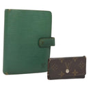 LOUIS VUITTON Monogram Epi Key Case Day Planner Cover 2Set Green LV Auth BA1190-1