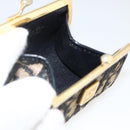 Christian Dior Trotter Canvas Coin Purse Navy Gold Auth BA11901-9