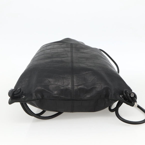Jimmy Choo Backpack Leather Black Auth BA11902A