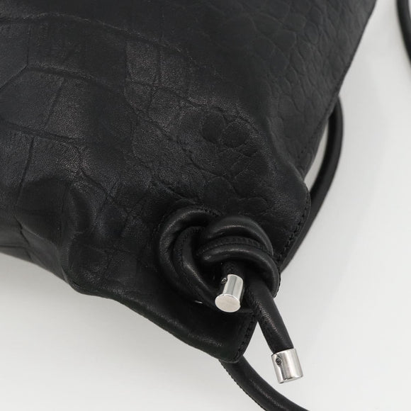Jimmy Choo Backpack Leather Black Auth BA11902A