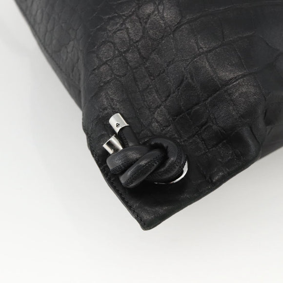 Jimmy Choo Backpack Leather Black Auth BA11902A