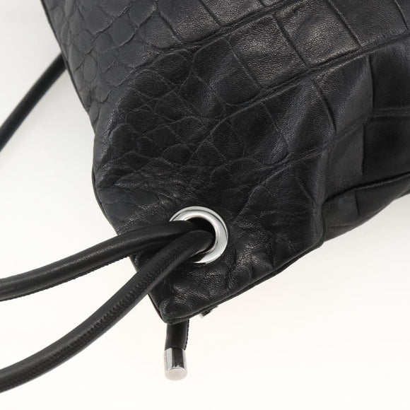 Jimmy Choo Backpack Leather Black Auth BA11902A