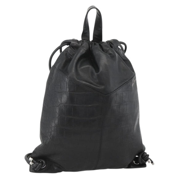 Jimmy Choo Backpack Leather Black Auth BA11902A