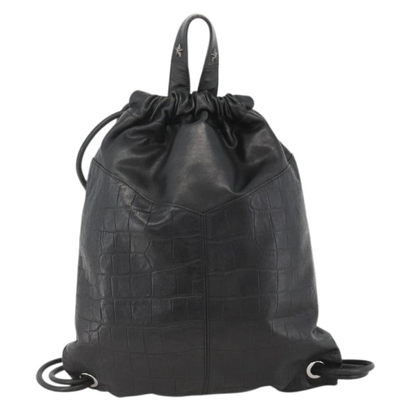 Jimmy Choo Backpack Leather Black Auth BA11902A
