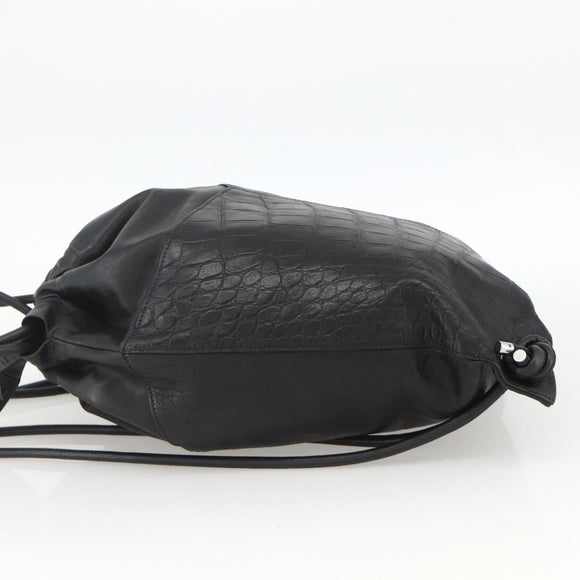 Jimmy Choo Backpack Leather Black Auth BA11902A