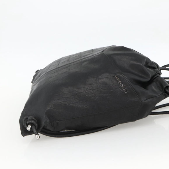 Jimmy Choo Backpack Leather Black Auth BA11902A