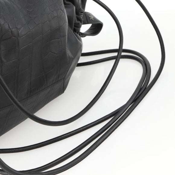Jimmy Choo Backpack Leather Black Auth BA11902A