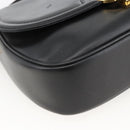 CELINE Horse Carriage Shoulder Bag Leather Black Gold Auth BA11909-14