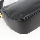 CELINE Horse Carriage Shoulder Bag Leather Black Gold Auth BA11909-16