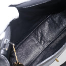 CELINE Horse Carriage Shoulder Bag Leather Black Gold Auth BA11909-12