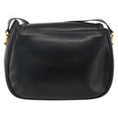 CELINE Horse Carriage Shoulder Bag Leather Black Gold Auth BA11909-2