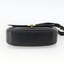 CELINE Horse Carriage Shoulder Bag Leather Black Gold Auth BA11909-5