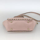 VALENTINO Rock Studs Hand Bag Leather 2way Pink Gold Auth BA11911A-5
