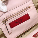 VALENTINO Rock Studs Hand Bag Leather 2way Pink Gold Auth BA11911A-19