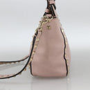 VALENTINO Rock Studs Hand Bag Leather 2way Pink Gold Auth BA11911A-4