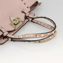 VALENTINO Rock Studs Hand Bag Leather 2way Pink Gold Auth BA11911A-7
