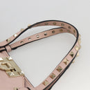 VALENTINO Rock Studs Hand Bag Leather 2way Pink Gold Auth BA11911A-8