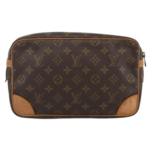 LOUIS VUITTON Monogram Compiegne 28 Clutch Bag M51845 LV Auth BA11912