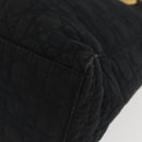 Christian Dior Lady Dior Canage Hand Bag Nylon Black Gold Auth BA11915-11