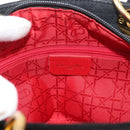 Christian Dior Lady Dior Canage Hand Bag Nylon Black Gold Auth BA11915-17