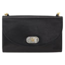 Christian Dior Shoulder Bag Leather Black Gold Auth BA11919-2