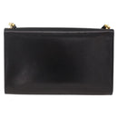 Christian Dior Shoulder Bag Leather Black Gold Auth BA11919-3