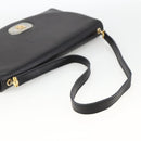 Christian Dior Shoulder Bag Leather Black Gold Auth BA11919-7