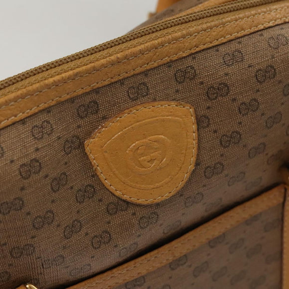 GUCCI Micro GG Supreme Hand Bag PVC Beige Gold Auth BA1192
