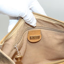 GUCCI Micro GG Supreme Hand Bag PVC Beige Gold Auth BA1192-20