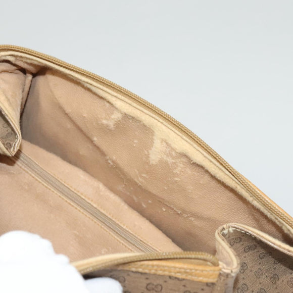 GUCCI Micro GG Supreme Hand Bag PVC Beige Gold Auth BA1192
