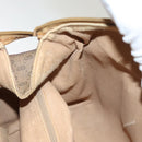 GUCCI Micro GG Supreme Hand Bag PVC Beige Gold Auth BA1192-25