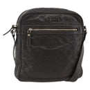 GUCCI GG Canvas Guccissima Shoulder Bag Leather Black Gold 201448 Auth BA11920-1
