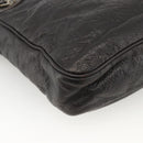 GUCCI GG Canvas Guccissima Shoulder Bag Leather Black Gold 201448 Auth BA11920-11