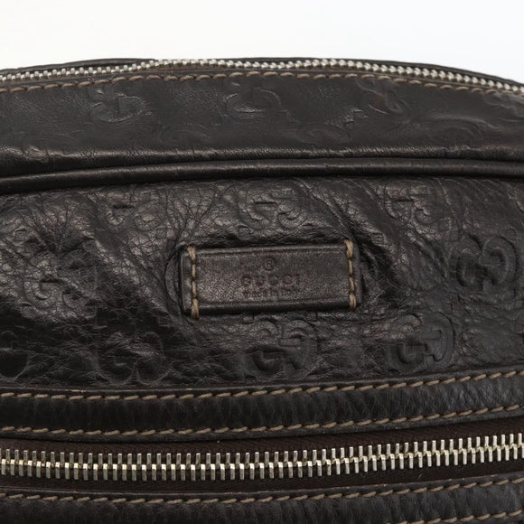 GUCCI GG Canvas Guccissima Shoulder Bag Leather Black Gold 201448 Auth BA11920