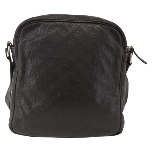GUCCI GG Canvas Guccissima Shoulder Bag Leather Black Gold 201448 Auth BA11920