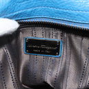 Salvatore Ferragamo Gancini Sofia Hand Bag Leather 2way Blue Silver Auth BA11921-22