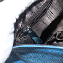 Salvatore Ferragamo Gancini Sofia Hand Bag Leather 2way Blue Silver Auth BA11921-25