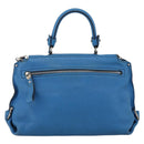 Salvatore Ferragamo Gancini Sofia Hand Bag Leather 2way Blue Silver Auth BA11921-2