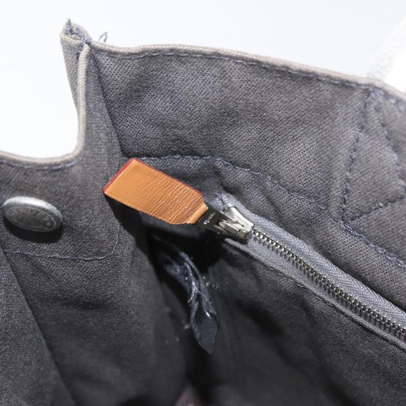 HERMES Fourre Tout PM Tote Bag Canvas Gray Silver Auth BA11923